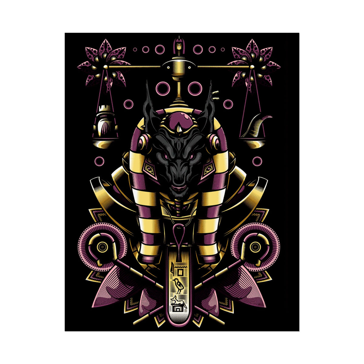Anubis Balance God Matte Vertical Poster Egyptian Mythology Wall Art Cosmic Balance Decor For Home Office Gym Tattoo Studio Spiritual Aesthetic And Modern Streetwear Art Lovers