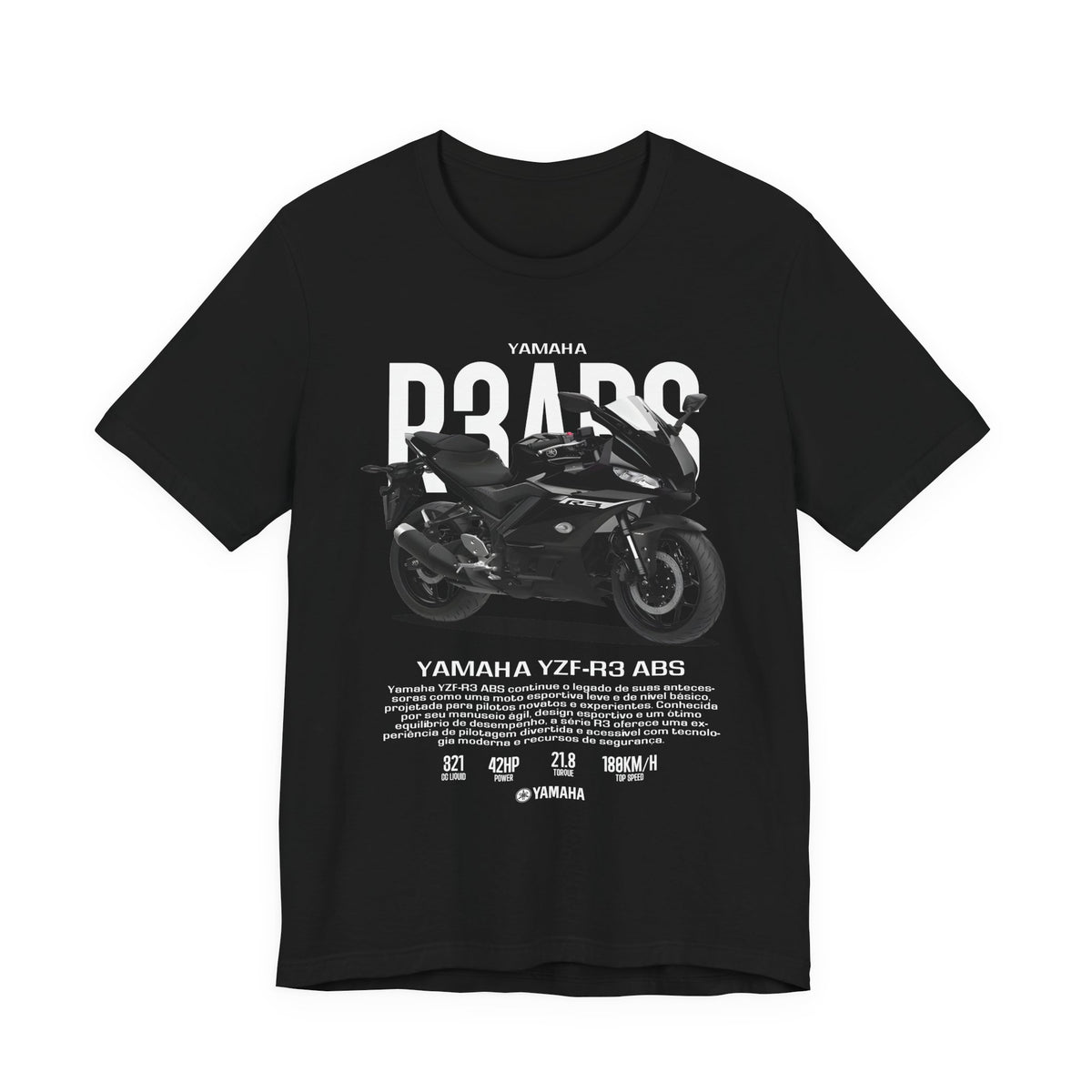 YZF R3 ABS Inspired Motorcycle Blueprint Graphic Unisex Heavy Cotton Tee Sport Bike Racing Streetwear Gift