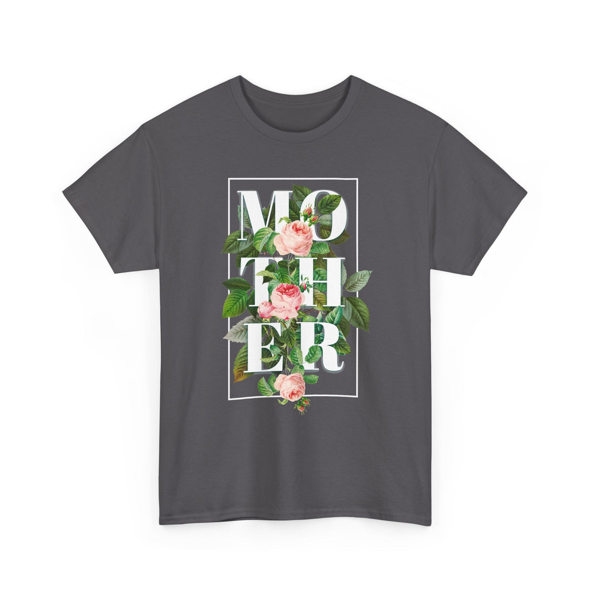Mother Floral Design Unisex Heavy Cotton Tee Comfortable T Shirt Botanical Typography Graphic Streetwear Gift For Mom Mother’s Day Birthday Casual Everyday Wear