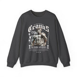 Cronus The Dark Sovereign Unisex Heavy Blend Crewneck Sweatshirt Greek Mythology Statue Graphic Gothic Streetwear Bold Artistic Pullover
