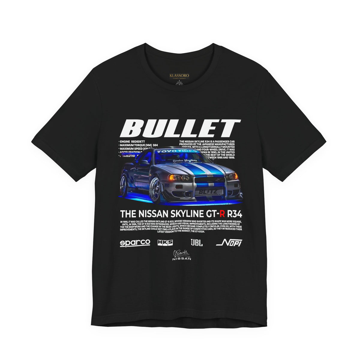 Bullet Blue Street Racing Artwork Unisex Heavy Cotton Tee High Performance Inspired Graphic Shirt For Car Lovers And Urban Streetwear Fans