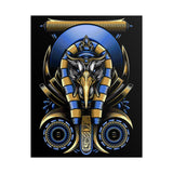 Eye Of Eternity Poster Gold And Blue Egyptian Owl Pharaoh Sacred Geometry Art Print Spiritual Wall Decor For Focus Energy And Royal Inspiration