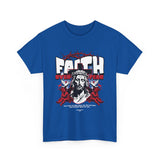 Faith Over Fear Jesus Crown Of Thorns Unisex Heavy Cotton Tee Christian Graphic Bold Religious Streetwear Motivational Bible Verse T Shirt