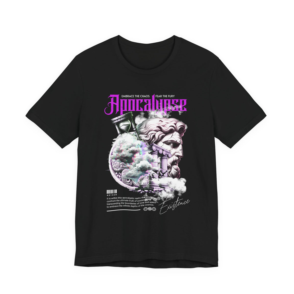 Apocalypse Chaos Graphic Unisex Jersey Short Sleeve T Shirt Greek Statue Vaporwave Streetwear Bold Futuristic Artistic Fashion Outfit