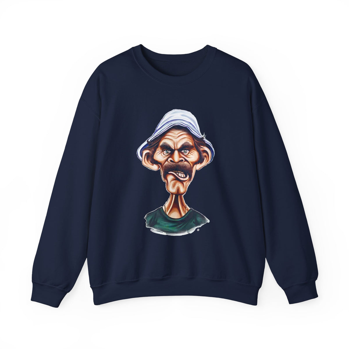 Grumpy Street Legend Sweatshirt Bold Unisex Crewneck Funny Caricature Graphic Design Cozy Retro Urban Style Perfect Gift for Streetwear Fans, Artists, and Humor Lovers