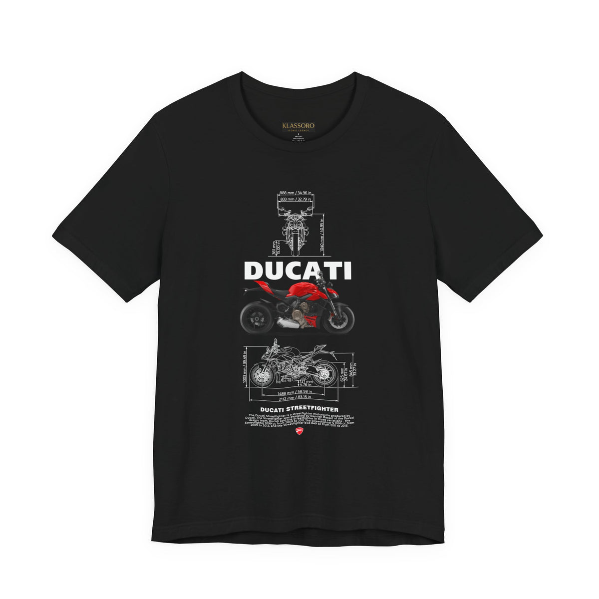 Italian Streetfighter Inspired Naked Motorcycle Graphic Unisex Heavy Cotton Tee Premium Racing Streetwear T Shirt for Riders Bikers Enthusiasts Everyday Wear