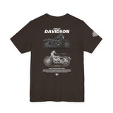 Harley Davidson Sportster Inspired Cruiser Motorcycle Blueprint Graphic Unisex Heavy Cotton Tee Premium Biker Streetwear T Shirt for Riders Enthusiasts Everyday Wear
