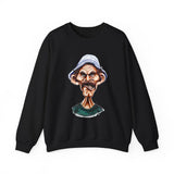 Grumpy Street Legend Sweatshirt Bold Unisex Crewneck Funny Caricature Graphic Design Cozy Retro Urban Style Perfect Gift for Streetwear Fans, Artists, and Humor Lovers