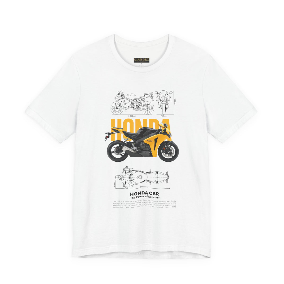 Honda CBR Superbike Blueprint Racing Motorcycle Graphic Tee Sport Bike Track Design T Shirt For Riders Speed Lovers Motorsport Streetwear Gift