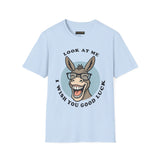 Laughing Donkey Fun Cartoon Unisex Heavy Cotton Tee Bold Humor Streetwear Trendy Graphic Shirt Perfect Gift for Friends Birthdays Casual Wear