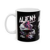 Aliens Exist UFO Ceramic Coffee Mug Sci Fi Extraterrestrial Alien Glitch Graphic Cup
