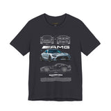 Aggressive Silver Widebody Supercar Blueprint Unisex Heavy Cotton Tee Performance Street Machine Graphic Shirt For Car Lovers And Gearheads