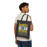 Hustler Original Money Maker Cotton Canvas Tote Bag Eco Friendly Streetwear Bold Dollar Bill Graphic Motivational Entrepreneur Shopper