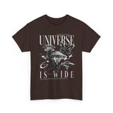 Universe Is Wide Graphic Unisex Heavy Cotton Tee Cosmic Galaxy Butterfly Space Streetwear T Shirt