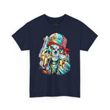 Skeleton Hustler Unisex Heavy Cotton Tee Bold Streetwear Graphic T-Shirt For Hustlers, Dreamers, And Fearless Go-Getters