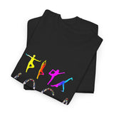 Yoga Graphic Unisex T Shirt Colorful Pose Typography Tee Spiritual Mindfulness Meditation Fitness Lifestyle Heavy Cotton Top for Men and Women