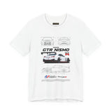 White Track Racing Blueprint Artwork Unisex Heavy Cotton Tee High Performance Inspired Streetwear Graphic Shirt For Car Lovers And Speed Enthusiasts