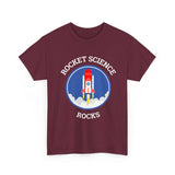 Rocket Science Rocks Unisex Heavy Cotton Tee Space Exploration T Shirt Astronomy STEM Education Science Lover Gift Astronaut Geek Nerd Graphic Top