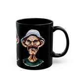 Grumpy Street Legend Ceramic Mug Funny Comic Art Coffee Cup Bold Urban Caricature Design Perfect Gift for Humor Lovers, Artists, and Streetwear Fans Ideal for Office, Home, and Studio