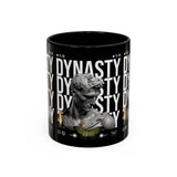 Dynasty Accent Coffee Mug 11oz 15oz Black Ceramic Mug with Roman Statue Bust and Butterfly Artwork for History Lovers and Modern Art Fans