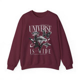 Universe Is Wide Unisex Heavy Blend Crewneck Sweatshirt Cosmic Galaxy Butterfly Space Aesthetic Graphic Pullover