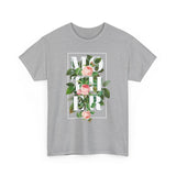 Mother Floral Design Unisex Heavy Cotton Tee Comfortable T Shirt Botanical Typography Graphic Streetwear Gift For Mom Mother’s Day Birthday Casual Everyday Wear