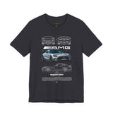 Silver Performance Coupe Front View Art Unisex Tee Luxury Speed Streetwear Automotive Graphic Shirt