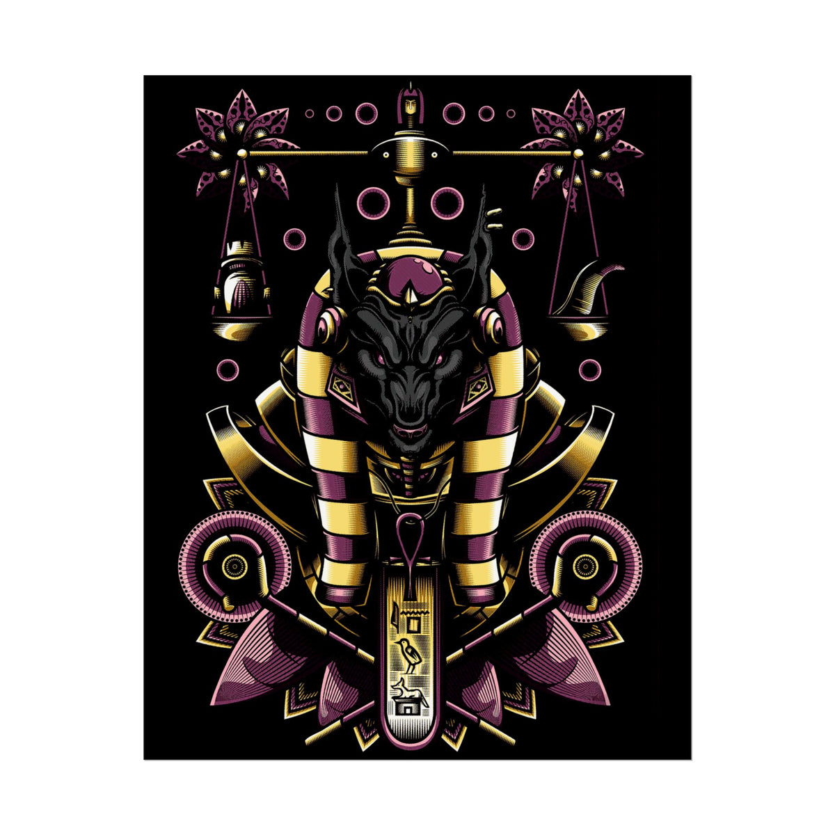 Anubis Balance God Matte Vertical Poster Egyptian Mythology Wall Art Cosmic Balance Decor For Home Office Gym Tattoo Studio Spiritual Aesthetic And Modern Streetwear Art Lovers
