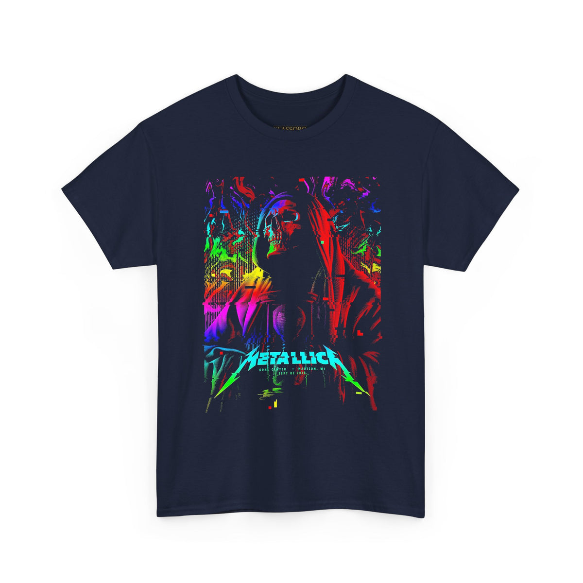 Reaper Of Neon Flames Unisex Heavy Cotton Tee Dark Energy Skull Design Powerful Streetwear Statement For Bold Rebels And Night Warriors