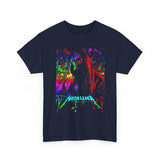 Reaper Of Neon Flames Unisex Heavy Cotton Tee Dark Energy Skull Design Powerful Streetwear Statement For Bold Rebels And Night Warriors