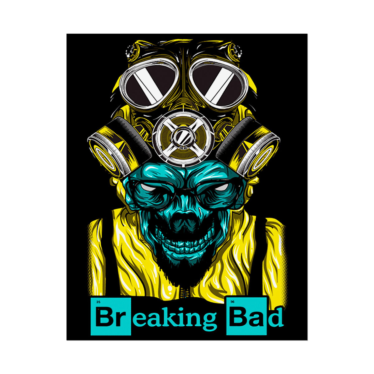 Toxic Genius Neon Gas Mask Skull Matte Vertical Poster Bold Cyberpunk Wall Art For Gamers Artists And Rebels Futuristic Science Aesthetic Room Decor Symbol Of Creativity And Power