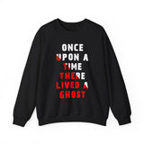 Unisex Once Upon A Time There Lived A Ghost Crewneck Sweatshirt Horror Graphic Pullover Spooky Paranormal Gothic Halloween Inspired Scary Storytelling