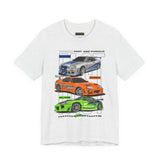 Street Racing Trio JDM Cars Graphic Unisex Heavy Cotton Tee for Drift Fans Performance Lovers and Streetwear Enthusiasts