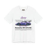 Porsche 911 GT3 RS Berry Purple Inspired Illustrated Sports Car Graphic T Shirt Luxury Performance Racing Streetwear Unisex Heavy Cotton Tee High Speed Motorsport Lifestyle Gift For Car Enthusiasts