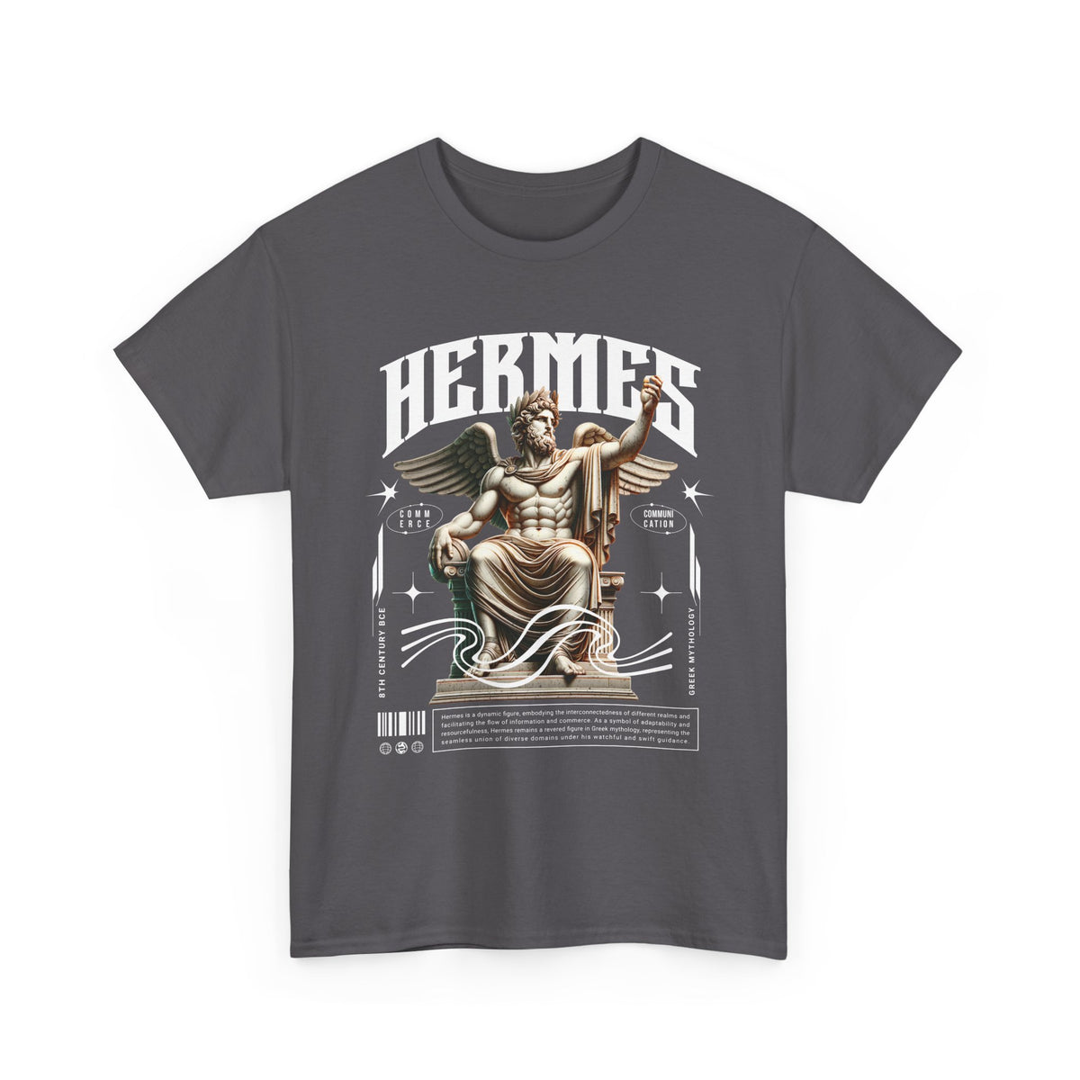 Hermes Greek Mythology Unisex Heavy Cotton Tee Ancient God of Communication and Travel Streetwear Graphic T Shirt