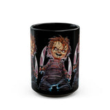 Chucky Horror Mug Killer Doll Coffee Cup Creepy Movie Art Design Halloween Horror Streetwear Collectible Ceramic Drinkware Perfect Gift For Horror Fans Festivals Tattoo Artists And Spooky Season Lovers