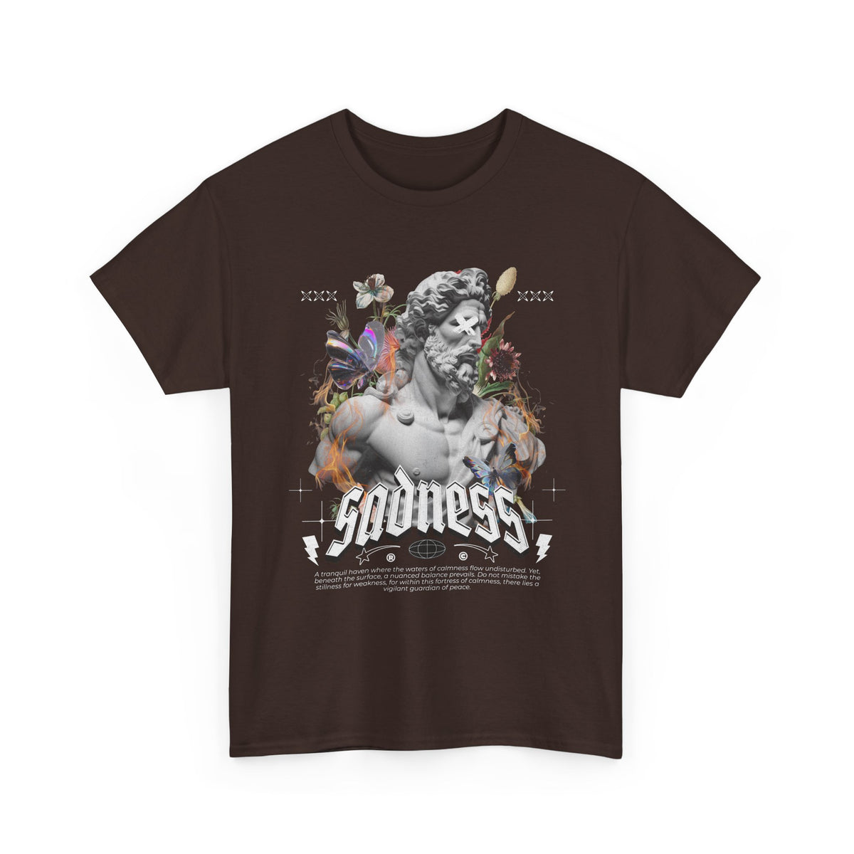 Sadness Graphic T Shirt Unisex Heavy Cotton Tee Greek Statue Art Design Emotional Aesthetic Streetwear Vintage Gothic Fashion Artistic Expression Top