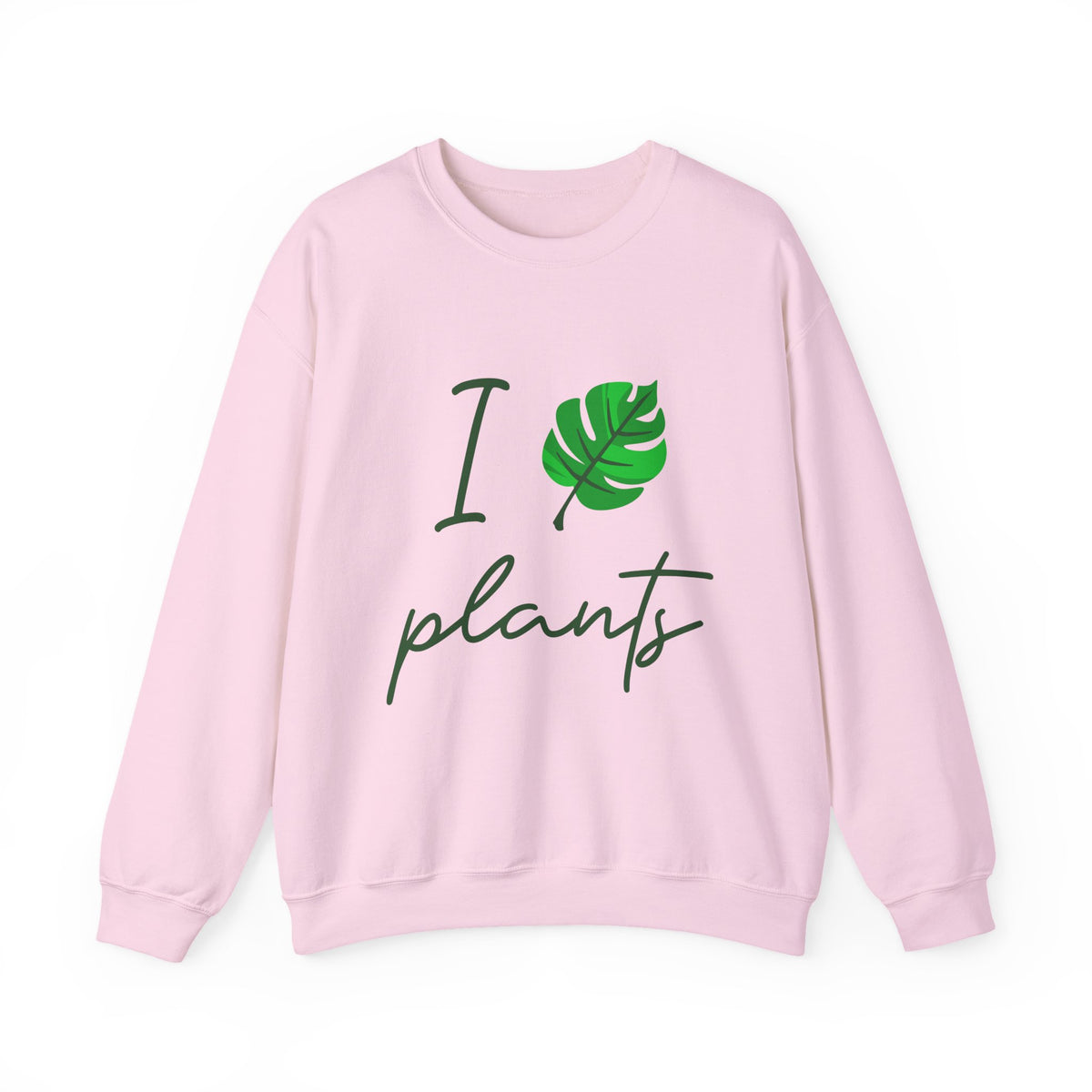 I Love Plants Crewneck Sweatshirt Unisex Heavy Blend Botanical Leaf Eco Friendly Gardening Nature Lover Sustainable Green Living Gift Pullover
