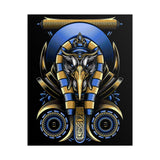 Eye Of Eternity Poster Gold And Blue Egyptian Owl Pharaoh Sacred Geometry Art Print Spiritual Wall Decor For Focus Energy And Royal Inspiration