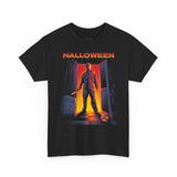 The Silent Stalker Unisex Heavy Cotton Tee Retro Horror Graphic Shirt Halloween Streetwear Creepy Night Design for Fall Parties and Dark Aesthetic Lovers