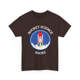 Rocket Science Rocks Unisex Heavy Cotton Tee Space Exploration T Shirt Astronomy STEM Education Science Lover Gift Astronaut Geek Nerd Graphic Top