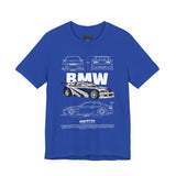 Blue Track Ready Performance Coupe Artwork Unisex Heavy Cotton Tee High Speed Racing Inspired Streetwear Graphic Shirt For Car Enthusiasts And Motorsport Art Fans
