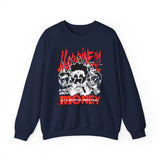 Happiness Is Not About Money Graphic Unisex Heavy Blend Crewneck Sweatshirt Bold Motivational Streetwear Pullover