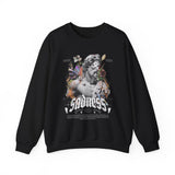 Sadness Crewneck Sweatshirt Unisex Heavy Blend Greek Statue Art Design Emotional Aesthetic Streetwear Gothic Vintage Fashion Artistic Expression Pullover