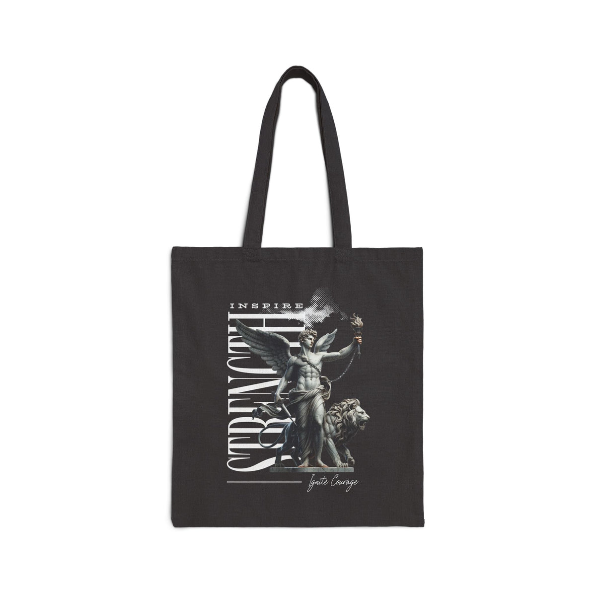 Inspire Strength Ignite Courage Cotton Canvas Tote Bag Motivational Graphic Durable Eco-Friendly Streetwear Accessory