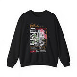 Blessed Praying Hands Floral Christian Graphic Unisex Heavy Blend Crewneck Sweatshirt Faith Inspired Religious Streetwear Bold Motivational Pullover