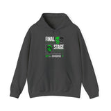 Final Stage Unisex Heavy Blend Hooded Sweatshirt Graphic Hoodie Black Skull Neon Green Streetwear Futuristic Cyberpunk Bold Artistic Fashion Outfit