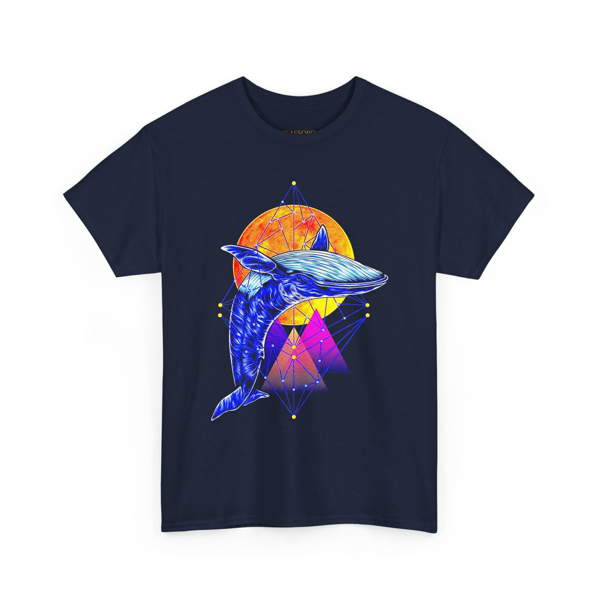 Ballena Cosmic Whale Art Unisex Heavy Cotton Tee Vibrant Geometric Ocean Design Premium Streetwear T Shirt Bold Marine Life Artwork Soft Comfortable Fit Perfect Gift for Nature Lovers and Creative...