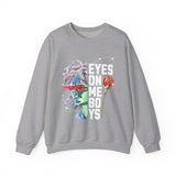 Eyes On Me Boys Medusa Crewneck Comfortable Unisex Heavy Blend Sweatshirt Mythological Streetwear Bold Empowerment Design for Self Expression Perfect Gift for Friends Birthdays Cozy Days Casual Wear