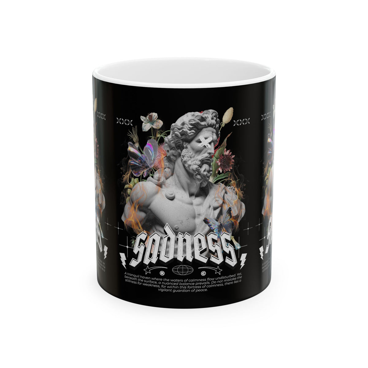 Sadness Ceramic Mug Coffee Cup Greek Statue Art Design Emotional Aesthetic Gothic Vintage Streetwear Artistic Expression Unique Gift For Art Lovers